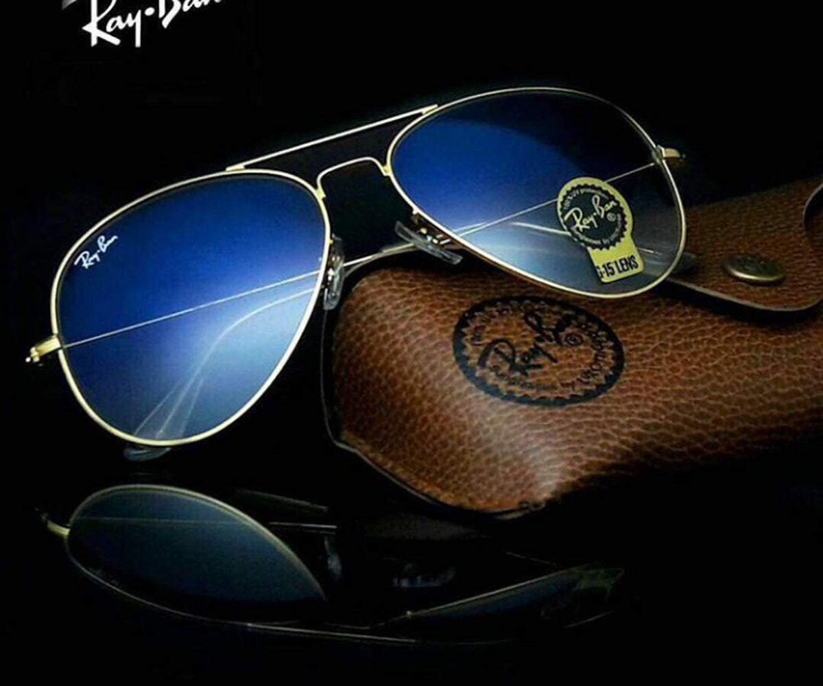 New Arrival Blue Shade & Gold 3026 Oval Master Pcs Sunglasses For Men.