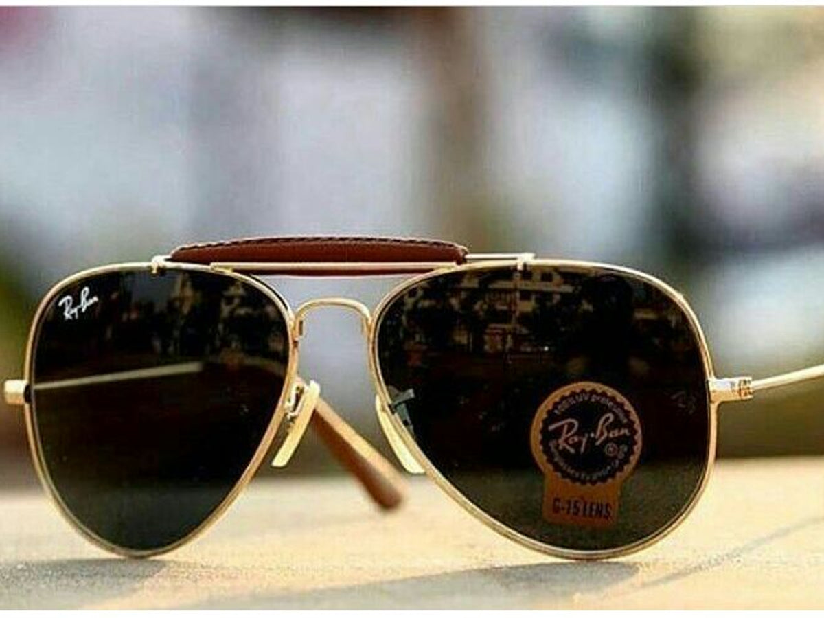 New Stylish Brown & Gold 3422 Fancy Aviator Bridge Master Pcs Sunglass For Unisex