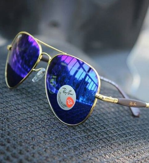 New Stylish New Oval Shape Blue & Gold 3517 Sunglasses For Men.