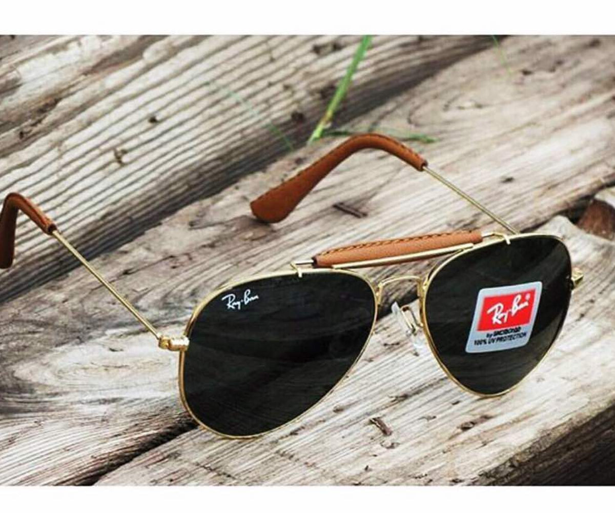 New Stylish Design Black & Gold 3422 Fancy Aviator Bridge Master Pcs Sunglasses For Men.