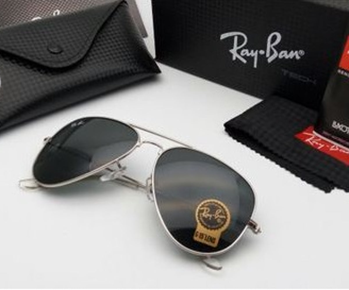 New Arrival Black & Silver 3026 Oval Master Pcs Sunglasses For Men.