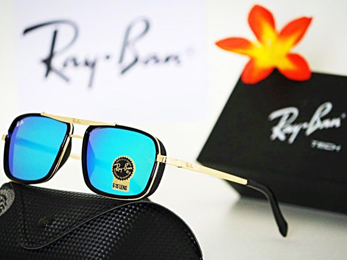 New Stylish Arrival Aqua Blue & Gold 4413 Master Pcs Sunglasses For Men and Women.