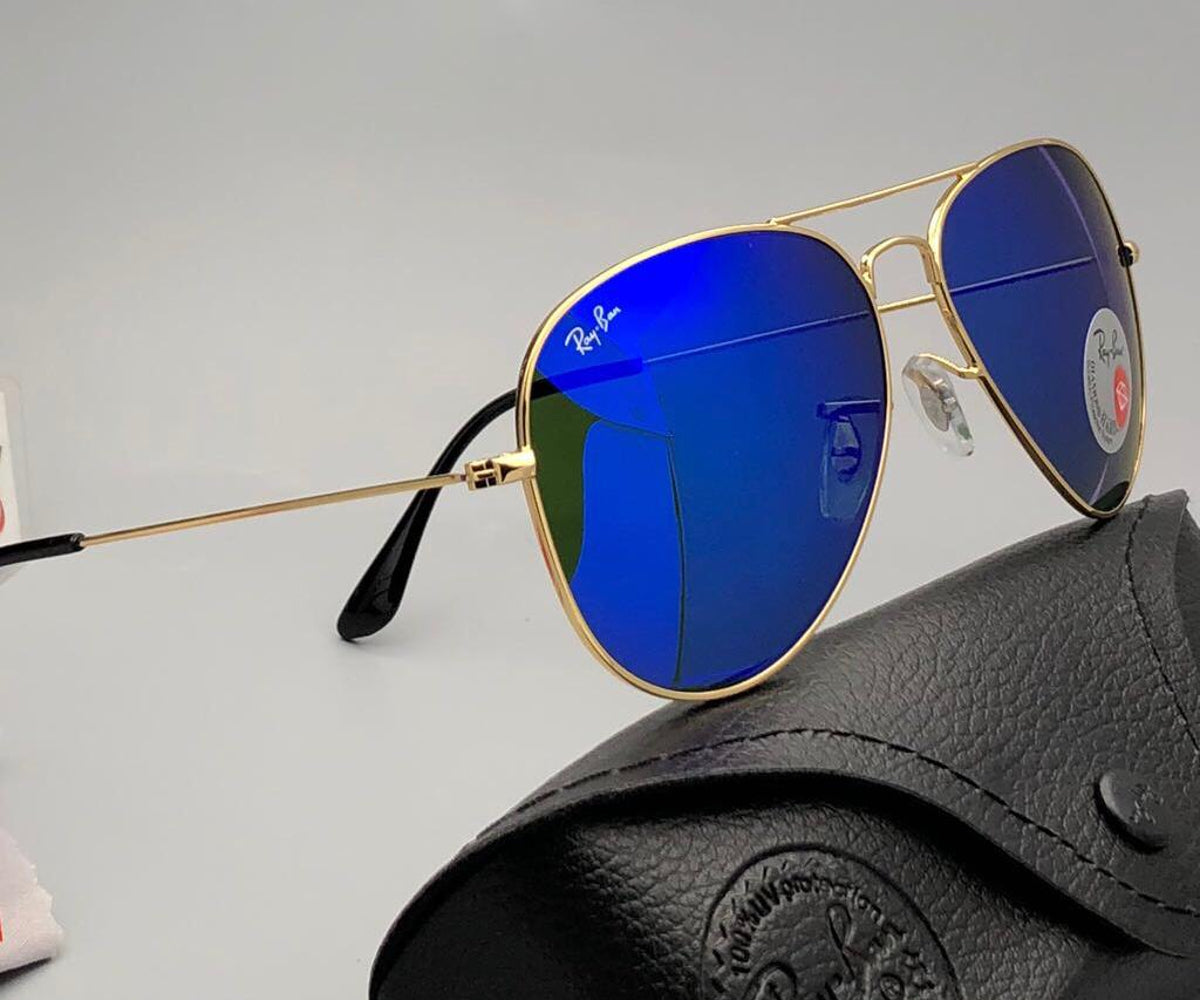 New Stylish Design Blue & Gold 3026 Aviator Master Pcs Sunglass For Unisex