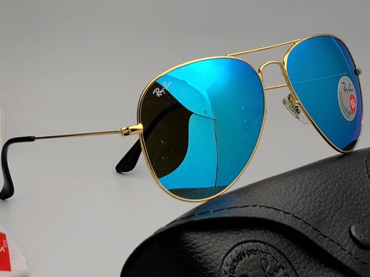 New Stylish Blue & Gold 3026 Wayfarer Master Pcs Sunglass For Unisex