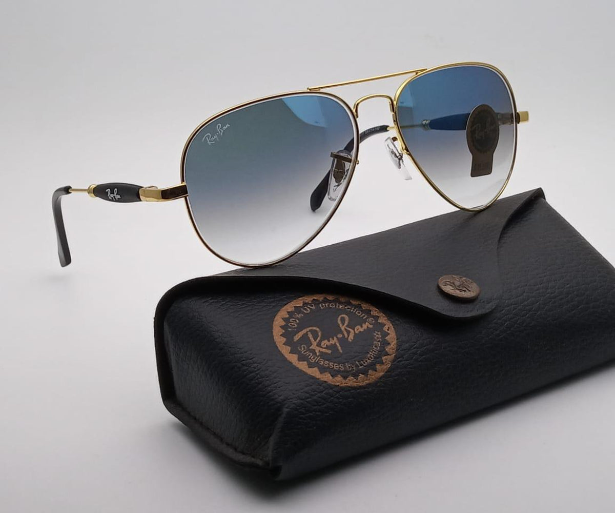 New Stylish Design Blue Shade & Gold 3517 Unique Model Master Pcs Sunglasses For Men and Women.