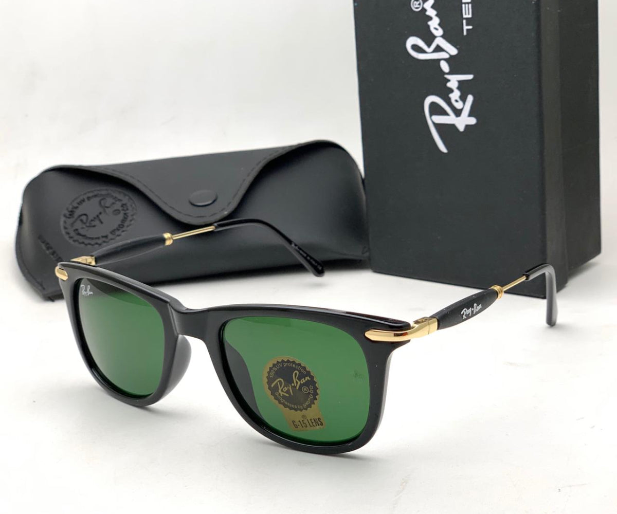 New Stylish Men`s Special Square Green & Gold 2148 Master Pcs Sunglasses.