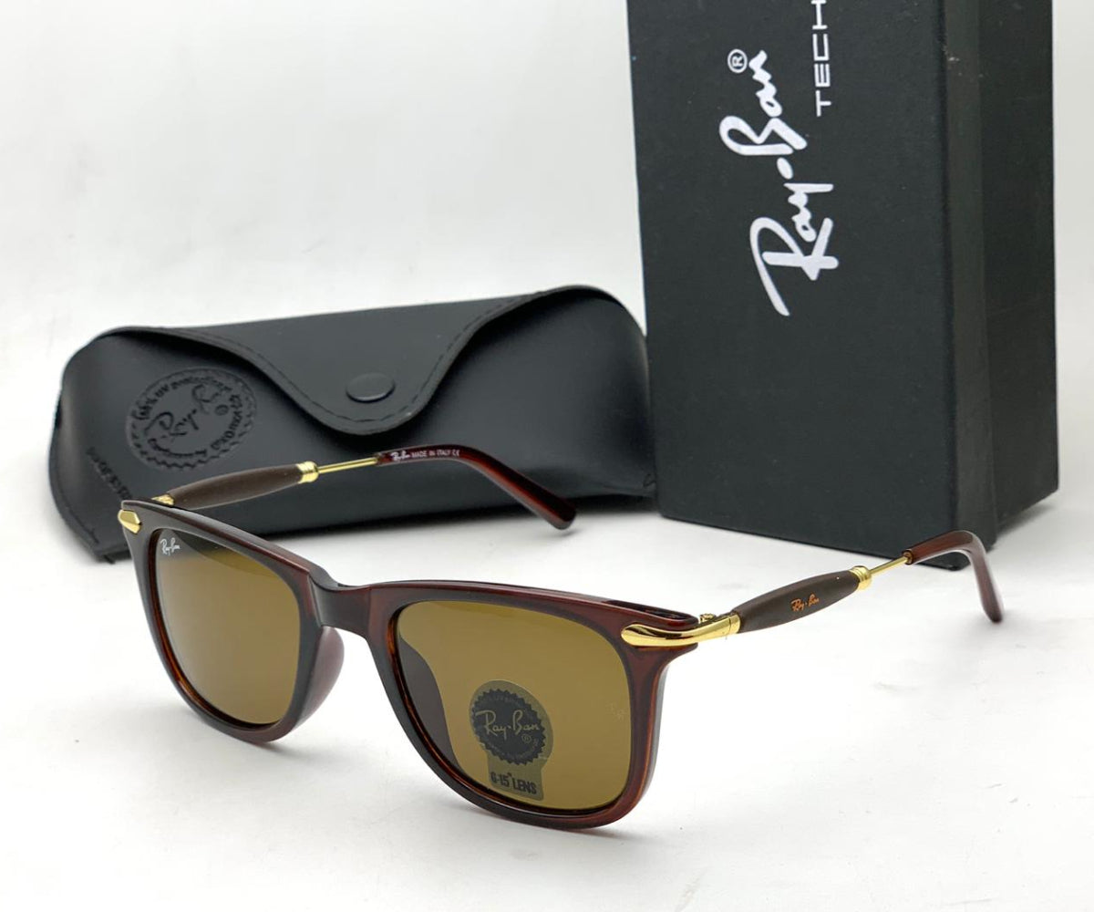 New Stylish Men`s Special Square Brown & Gold 2148 Master Pcs Sunglasses.