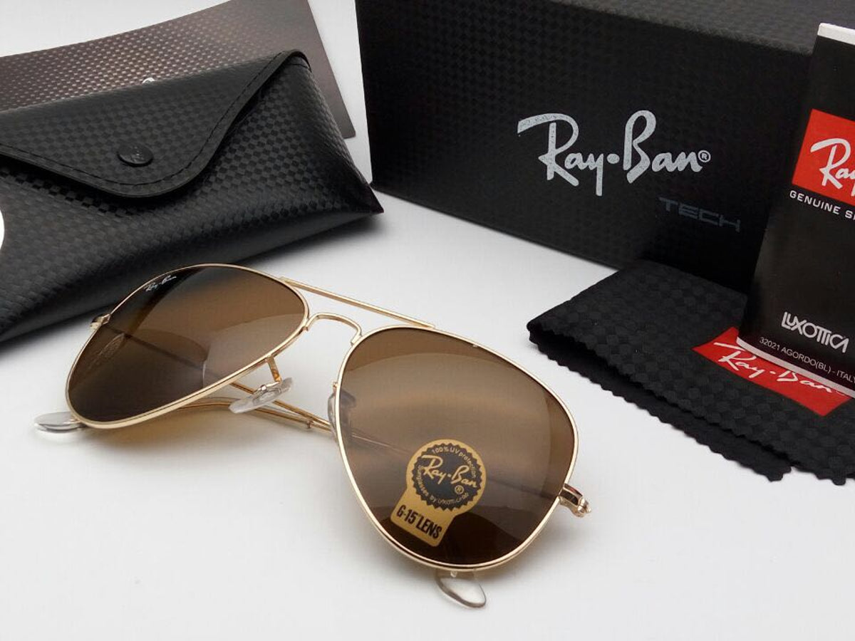 New Stylish Brown & Gold 3026 Wayfarer Master Pcs Sunglass For Unisex