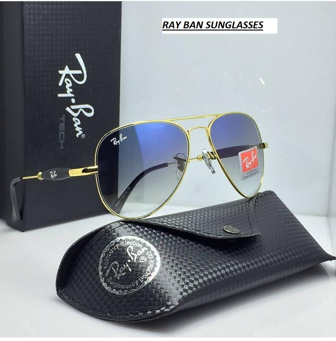 New Stylish New Oval Shape Blue Shade & Gold 3517 Sunglasses For Men.