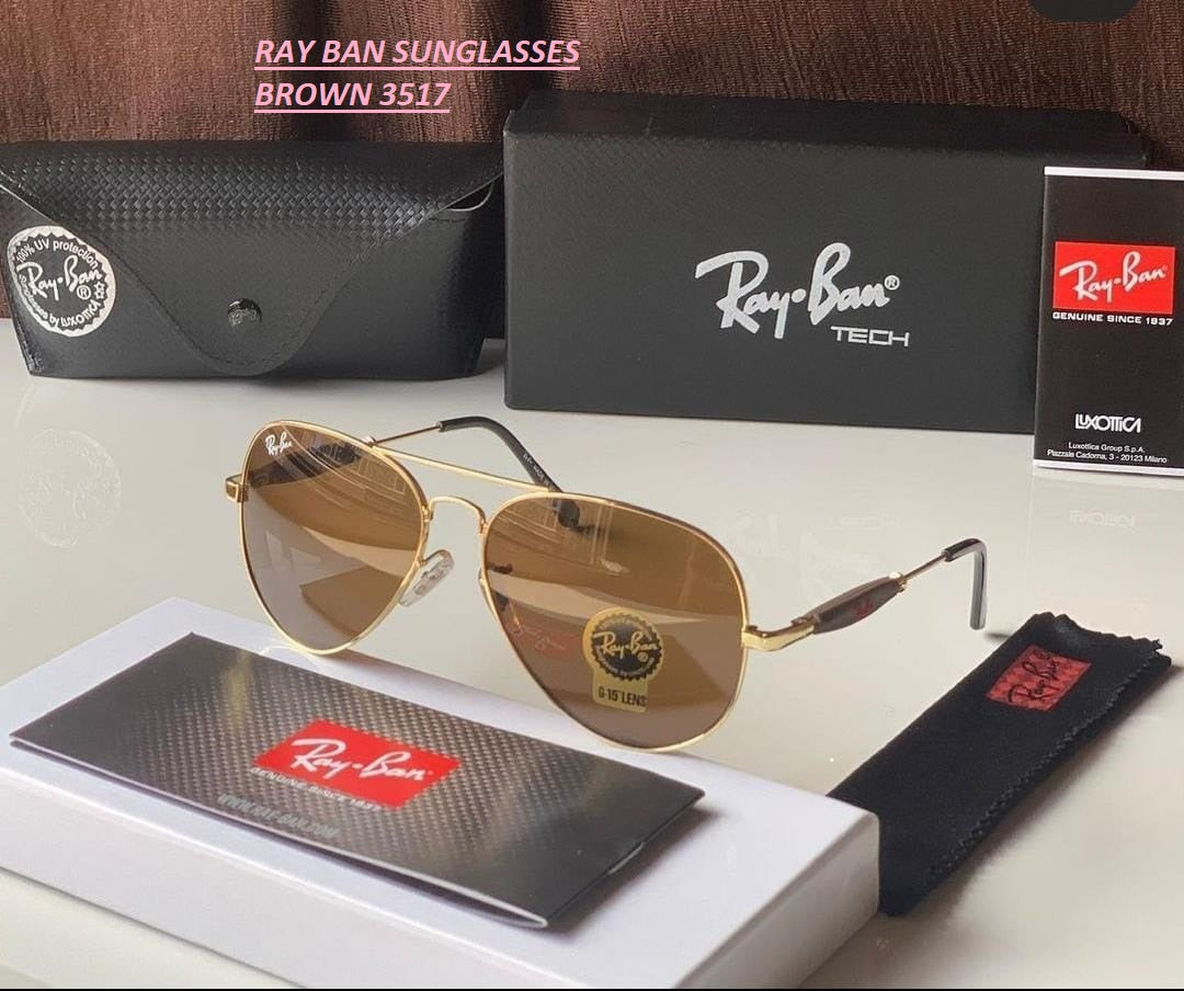 New Stylish New Oval Shape Brown & Gold 3517 Sunglasses For Men.