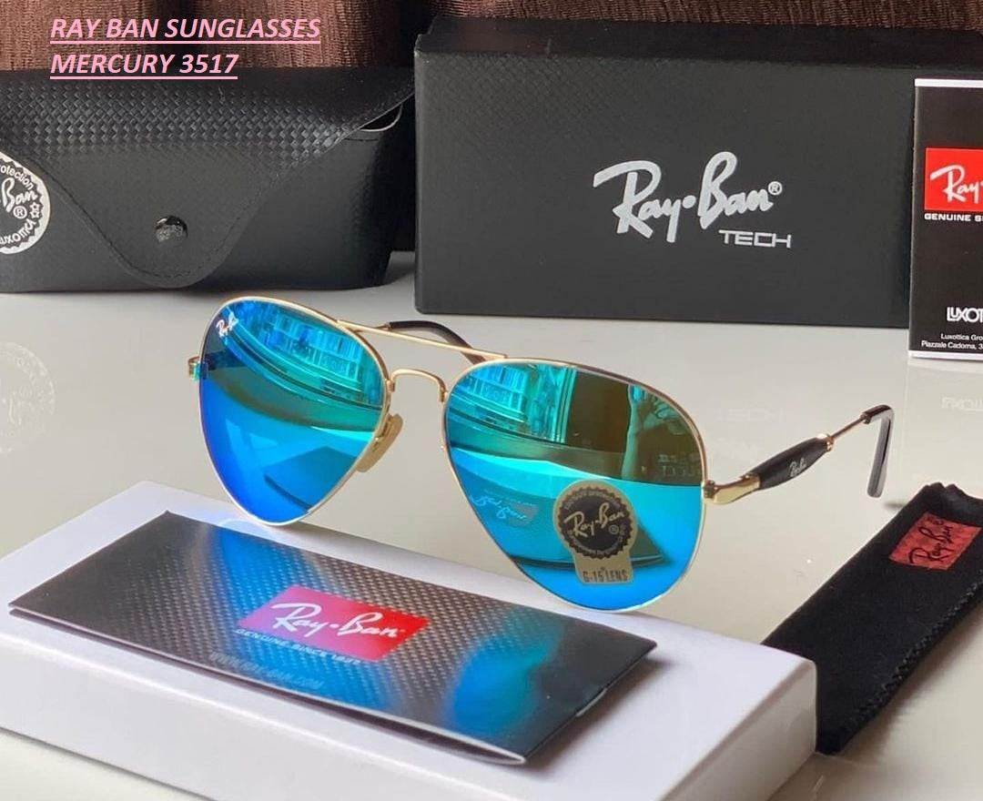 New Stylish New Oval Shape Aqua & Gold 3517 Sunglasses For Men.