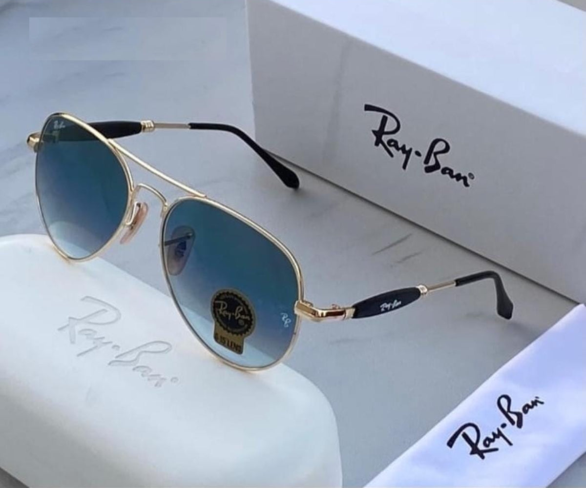 New Luxury Blue Shade & Gold 3517 Oval Vintage Master Pcs Sunglass For Unisex.